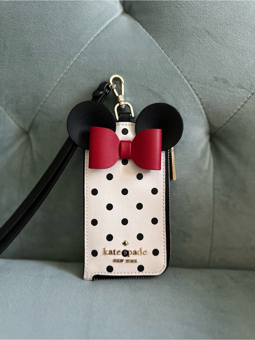 kate spade Mini mouse Polka Dot card holder land yard